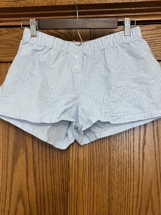 Brandy Melville Pants - Brandy Melville Light Blue & White Striped Shorts
